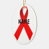 HIV AIDS Custom Christmas Ribbon Keramikornament (Links)