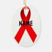 HIV AIDS Custom Christmas Ribbon Keramikornament (Hinten)