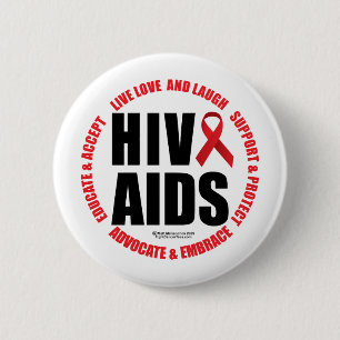 HIV/AIDS leben Liebe-Lachen Button