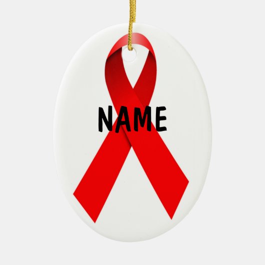 HIV AIDS Weihnachtsband Keramikornament (Vorne)