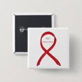HIV Awareness Ribbon Custom Art Button (Vorne & Hinten)