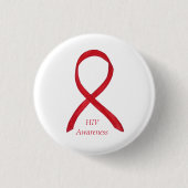 HIV Awareness Ribbon Custom Art Button (Vorderseite)