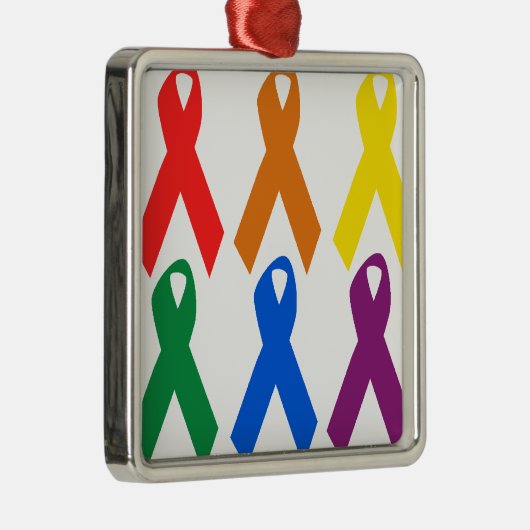 HIV-BEWUSSTSEIN/AIDS-BEWUSSTSEIN SILBERNES ORNAMENT (Rechts)