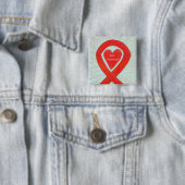HIV-Bewusstsein Herz Ribbon Custom Art Button (Beispiel)