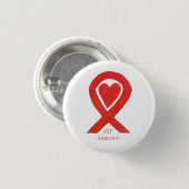 HIV-Bewusstsein Herz Ribbon Custom Art Button (Vorne & Hinten)