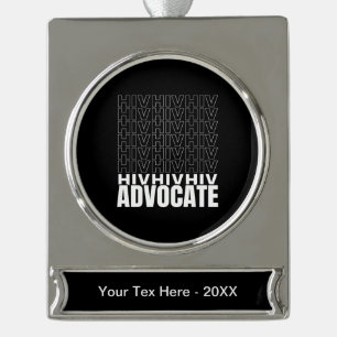 HIV HIV-Advocate Banner-Ornament Silber
