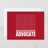 HIV HIV-Advocate Postkarte (Vorne/Hinten)