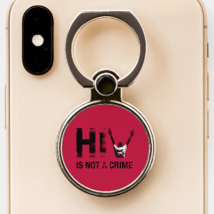HIV ist kein Verbrechen - Grunge Red Art Handy Ring