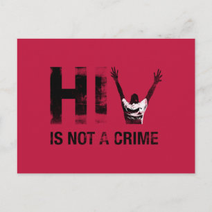 HIV ist kein Verbrechen - Grunge Red Art Postkarte