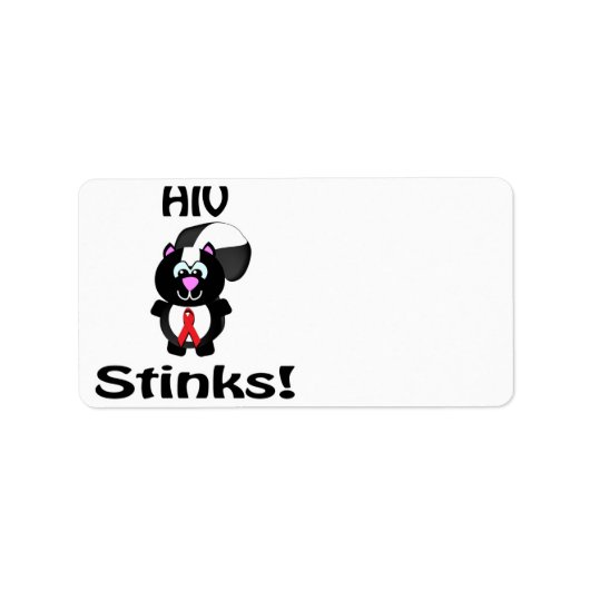 HIV stinks Skunk Awareness Design Adressaufkleber (Vorne)