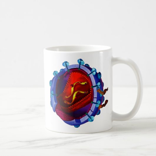Hiv-Virus (HIV/AIDS Wohltätigkeit) Kaffeetasse (Rechts)