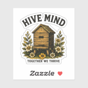Hive Mind Vintage-Bienenstock-Imkerei-Design Aufkleber