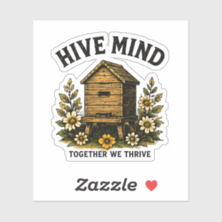 Hive Mind | Vintage-Bienenstock-Imkerei-Design Aufkleber