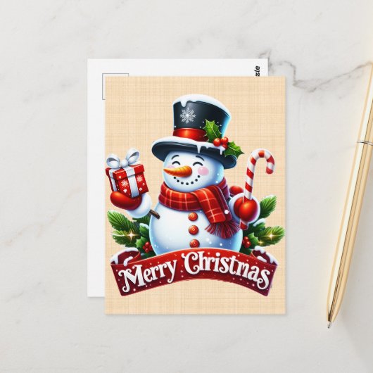 Hivernale Festive Postkarte (Vorderseite/Rückseite Beispiel)