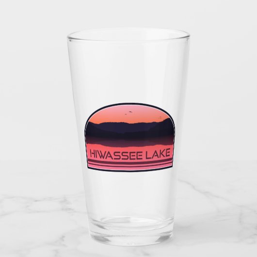 Hiwassee Lake North Carolina Red Sunrise Glas (Vorderseite)
