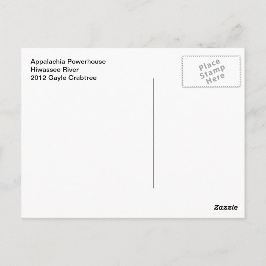 Hiwassee River bei Appalachia Powerhouse Postkarte (Rückseite)