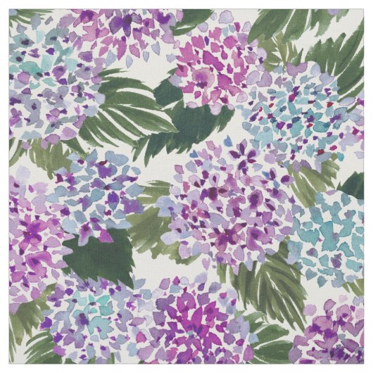HIYA HYDRANGEA Painterly Lila Floral Water color Stoff (Muster)