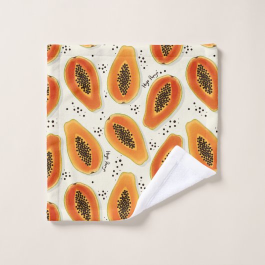 Hiya Papaya Pattern Badhandtuch Set (Waschlappen)