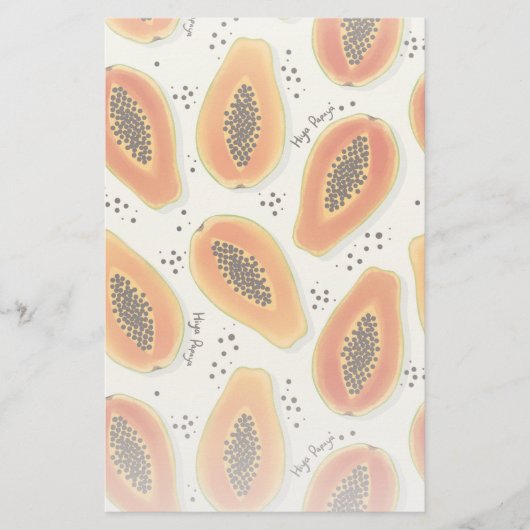 Hiya Papaya Pattern Briefpapier (Vorderseite)