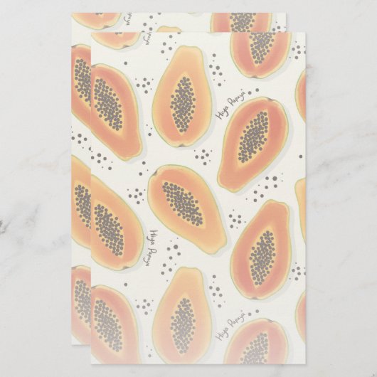 Hiya Papaya Pattern Briefpapier (Vorne/Hinten)