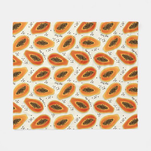 Hiya Papaya Pattern Fleecedecke (Vorderseite (Horizontal))