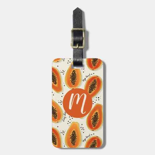 Hiya Papaya Pattern Gepäckanhänger (Vorderseite vertikal)