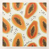 Hiya Papaya Pattern Glasuntersetzer (Vorderseite)