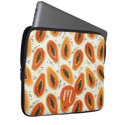 Hiya Papaya Pattern Laptopschutzhülle (Vorne Rechts)