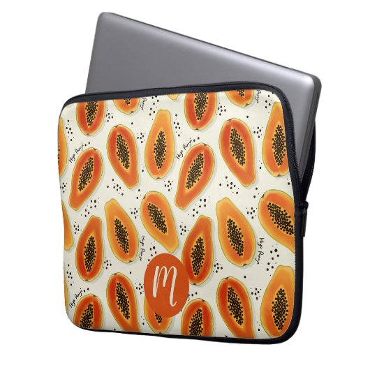 Hiya Papaya Pattern Laptopschutzhülle (Vorderseite Links)
