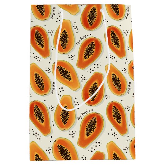 Hiya Papaya Pattern Mittlere Geschenktüte (Vorderseite)