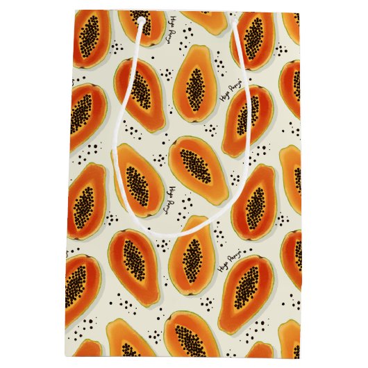 Hiya Papaya Pattern Mittlere Geschenktüte (Rückseite)