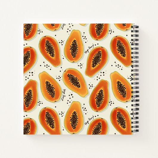 Hiya Papaya Pattern Notizblock (Rückseite)
