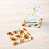 Hiya Papaya Pattern Rechteckiger Pappuntersetzer (Vor Ort)