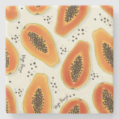 Hiya Papaya Pattern Steinuntersetzer (Vorderseite)