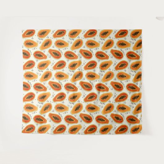 Hiya Papaya Pattern Wandteppich (Vorderseite (Horizontal))