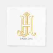 HJ Monogram oder JH Monogram Napkins Serviette (Vorderseite)