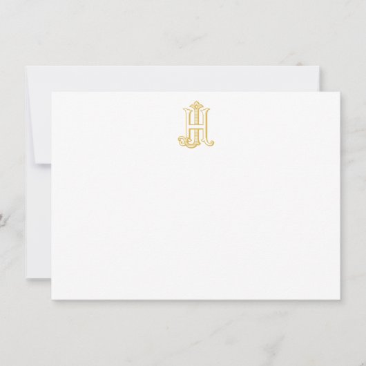 HJ Monogram- oder JH Monogram-Notecards Mitteilungskarte (Vorderseite)