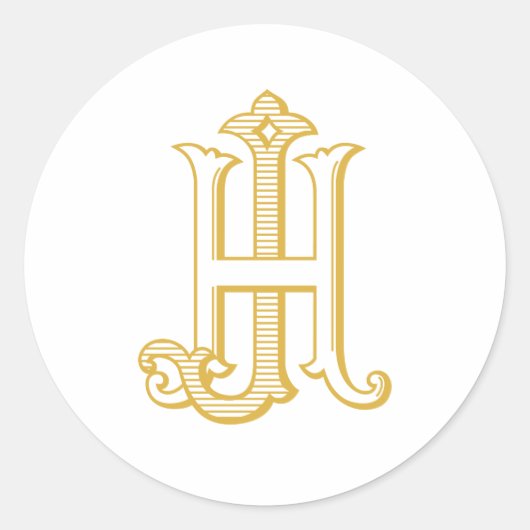 HJ Monogram oder JH Monogram Sticker (Vorderseite)