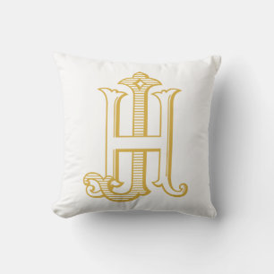 HJ Monogram oder JH Monogram Throw Pillow Kissen