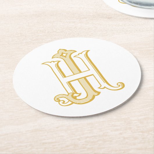 HJ Monogram oder JH Monogram Untersetzer (Angewinkelt)