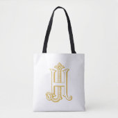 HJ Monogramm oder JH Monogramm Totbeutel Tasche (Vorderseite)