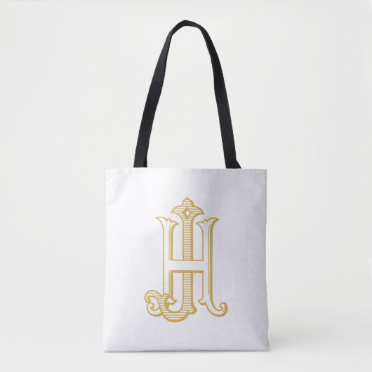HJ Monogramm oder JH Monogramm Totbeutel Tasche (Vorderseite)