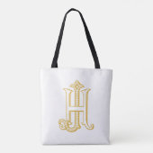 HJ Monogramm oder JH Monogramm Totbeutel Tasche (Rückseite)