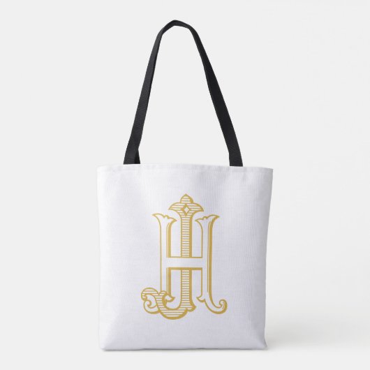 HJ Monogramm oder JH Monogramm Totbeutel Tasche (Rückseite)