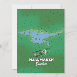 Hjälmaren Schweden Karte Reiseplakat