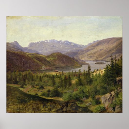 Hjelle in Valders, Tile Fjord, 1835 Poster (Vorne)