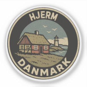 Hjerm, Dänemark Danmark Aufkleber
