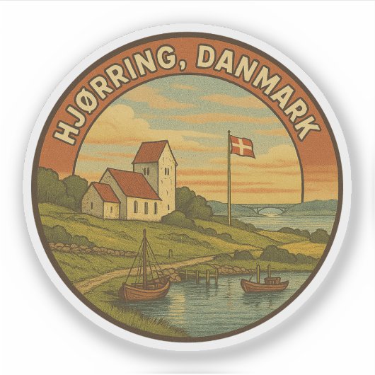 Hjørring Dänemark Kirche Aufkleber (Vorderseite)