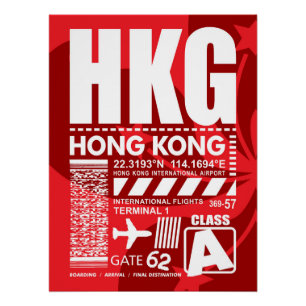 HKG Flughafen Hongkong Poster