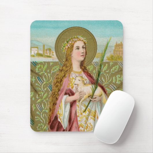 Hl. Agnes von Rom (BC 01) Mousepad (Mit Mouse)